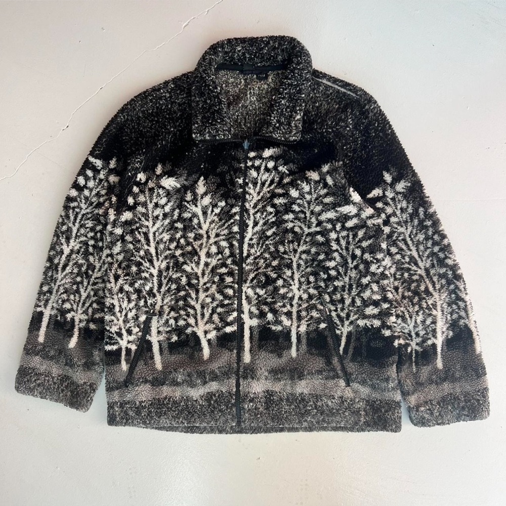 Black and White Fuzzy Zip-up